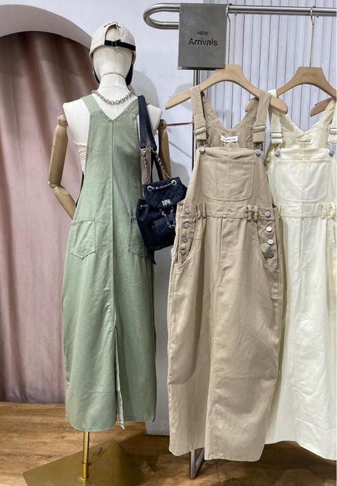 MATINEE Side Buttons Up Deep Pockets Back Slit Dungaree